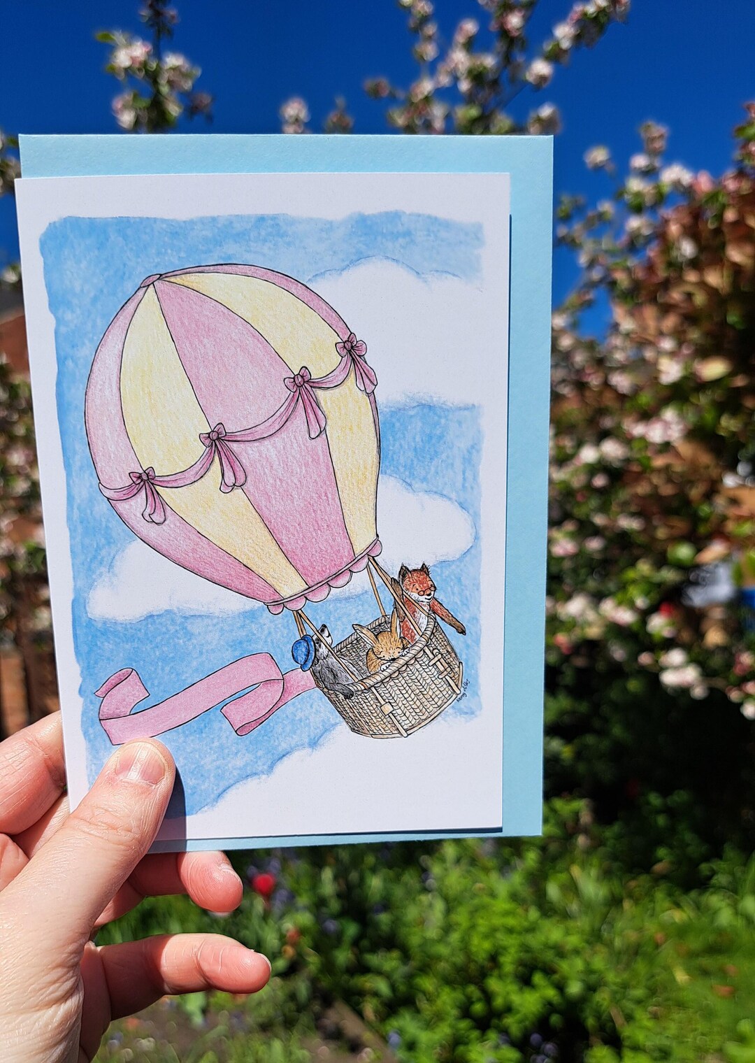 Hot Air Balloon Greetings Card