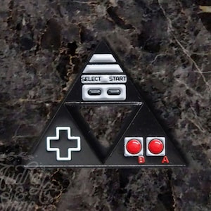 Zelda Pin | Soft Enamel | NES | Controller | Gaming | Game | Nintendo | NES Classic Triforce Link Breath of the Wild Switch Legend Gamer
