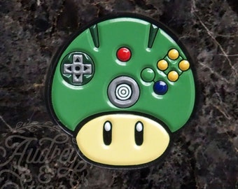 Super Mario Pin | Soft Enamel | N64 | Controller | Gaming | Game | Mushroom | Nintendo | Switch | Smash Brothers Ultimate | Luigi | Switch