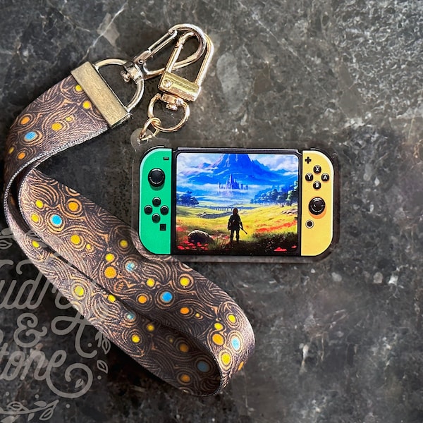 Legend of Zelda Acrylic Keychain Wristlet Lanyard | Tears of the Kingdom Breath of the Wild Nintendo Switch Link Hyrule Game Gift TotK BotW