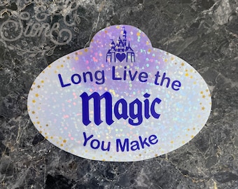 Cast Member Appreciation Sticker | CM Badge | Disney World | Disneyland Magic Kingdom Castle Employee Glitter Name Tag Thank You Holo