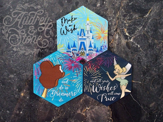Magic Kingdom Patch Bundle | 3 Interlocking Designs | Wishes | Wish Castle Walt Disney World WDW Fireworks Mickey Bar Tinkerbell Cinderella