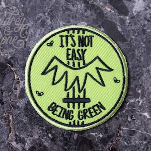 Kermit the Frog Fan Patch | Embroidered | Patches | The Muppets | It&#39;s Not Easy Being Green | Banjo | Jim Henson | Muppet