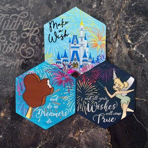 Magic Kingdom Cinderella Castle Patch 3 Interlocking Designs Wishes Wish Walt Disney World WDW Fireworks Mickey Bar Tinkerbell Gift image 3