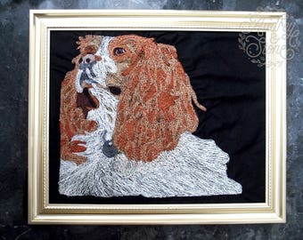 Custom Hand Embroidered Portrait | Free Motion Machine Embroidery | Memorial | Pet | Personalized | Photo | Re-Create | Gift | Present |