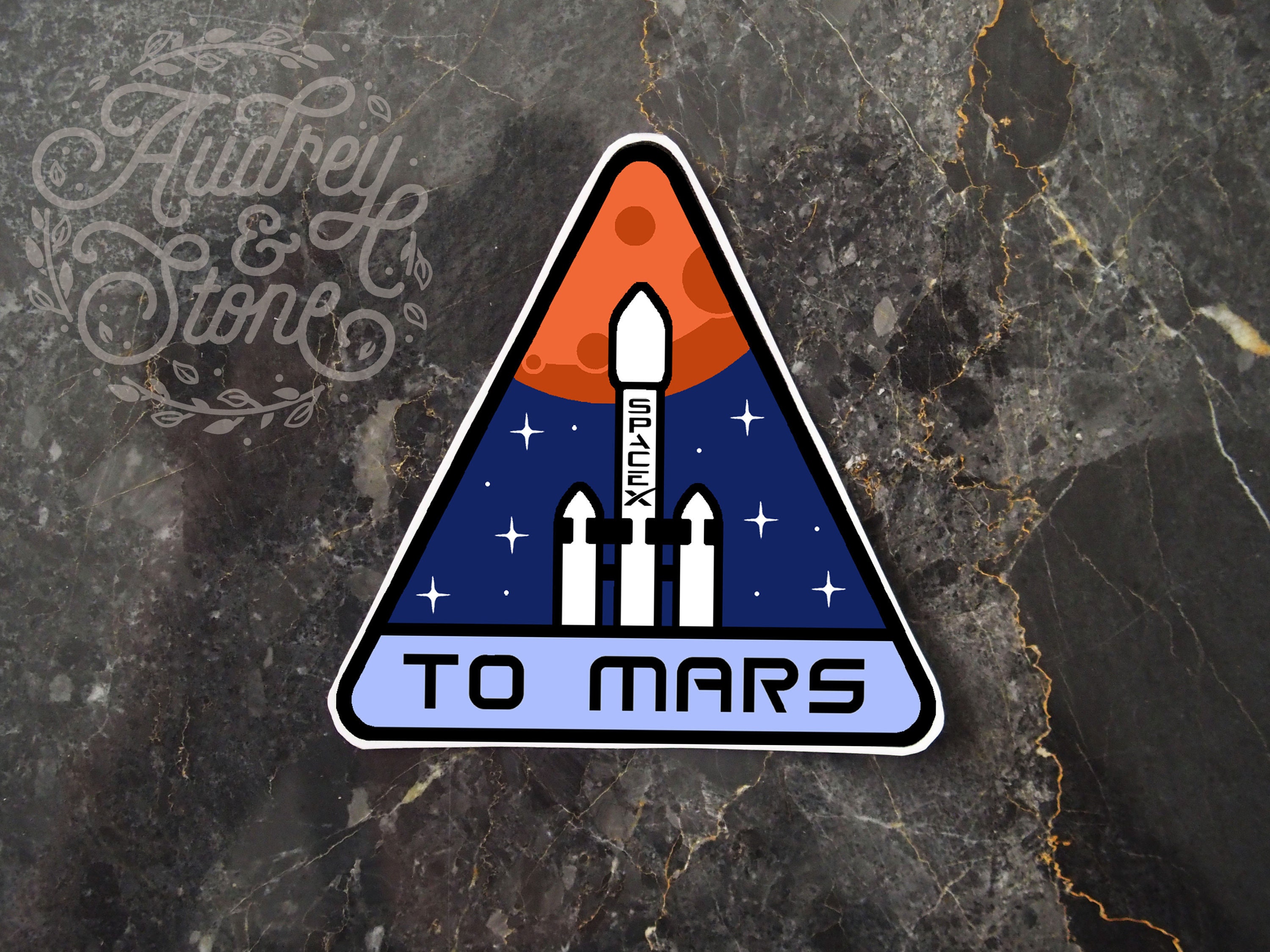 SpaceX Sticker To Mars Elon Musk Tesla Space Rocket Etsy