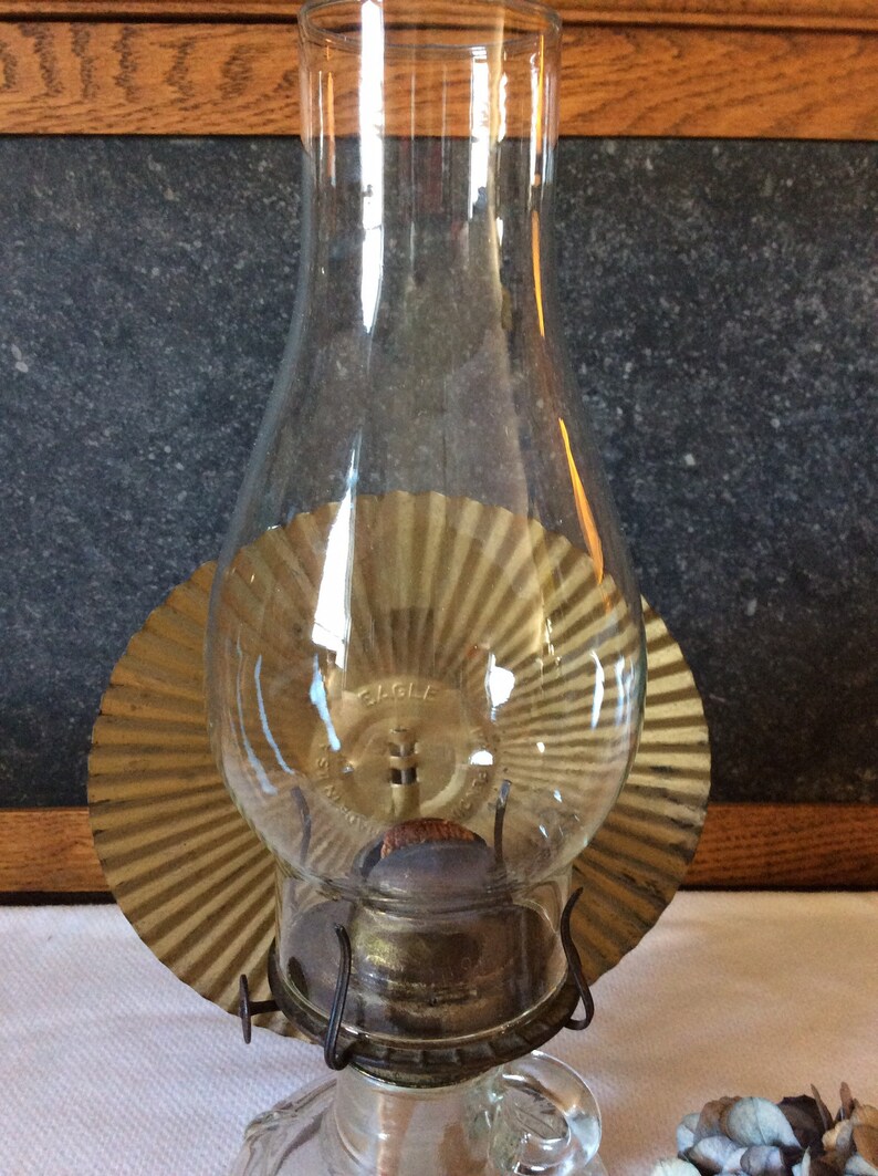 Antique Eagle oil lamp w/ reflector Etsy