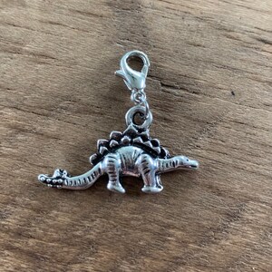 Stegosaurus • Dinosaur Clip-on Charm • Lobster Clasp Charm • Bracelet Charm