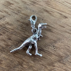 Velociraptor • Dinosaur Clip-on Charm • Lobster Clasp Charm • Bracelet Charm