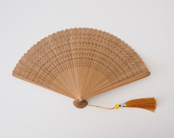 Wooden Folding Fan - Dragonfly, nature