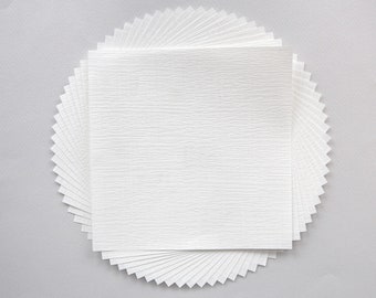 Pack of 20 Sheets 14x14cm Craft Paper, Origami Paper, Textured Hefeng Paper Pack, Snow White Colour