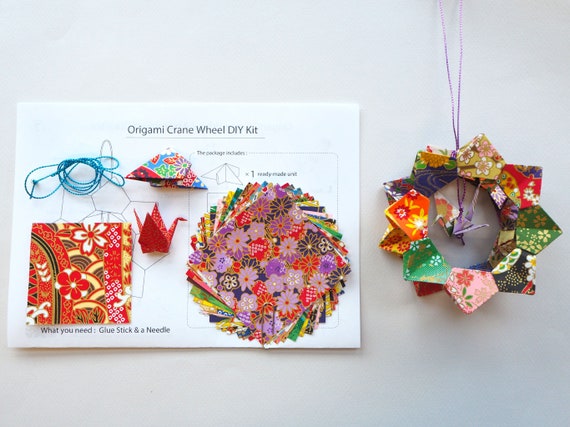 Diy Origami Crane Wheel Kit 3d Origami Hanging Decoration Etsy