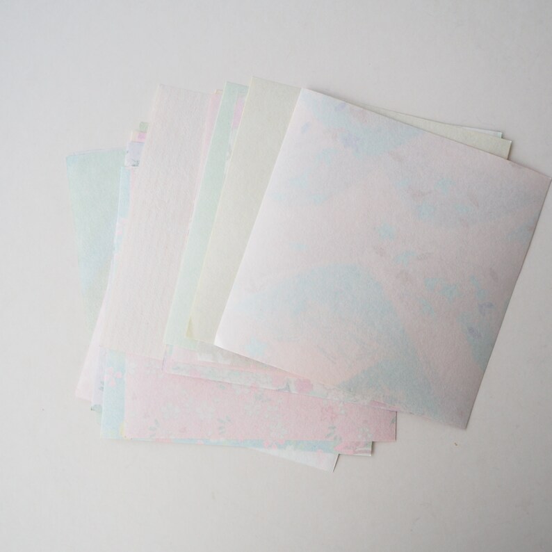 20 Sheets 14x14cm Origami Paper, Pastel Colours, Japanese Yuzen Washi Paper image 7