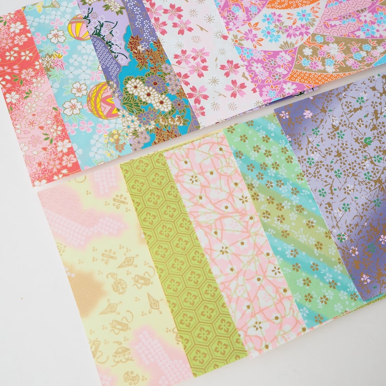 20 Sheets 14x14cm Origami Paper, Pastel Colours, Japanese Yuzen Washi Paper image 4
