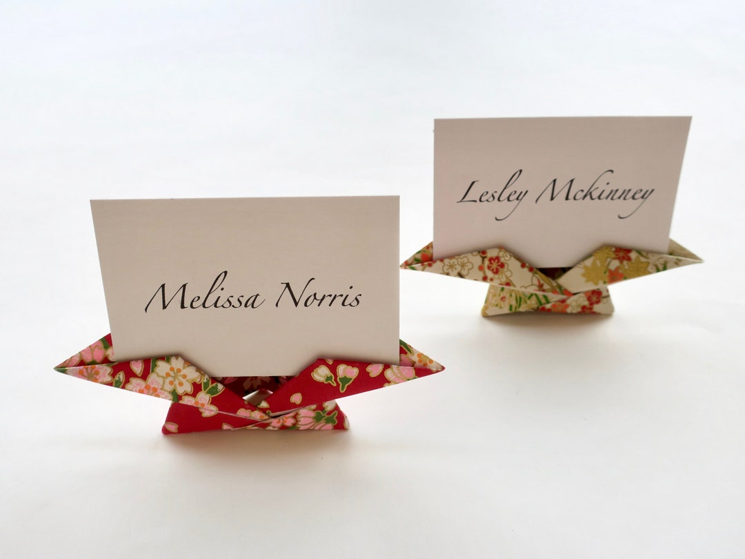 Handmade Origami Simple Geometric Place Card, Name Holder, Japanese
