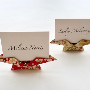 Handmade Origami Simple Geometric  Place Card, Name Holder, Japanese Wedding Reception, Table Decoration, Custom