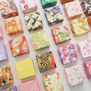 Lot de 10 boîtes-cadeaux japonaises origami en papier yuzen washi fait main