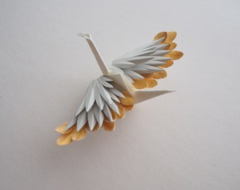 Grue à plumes en origami, doré, fait main, cadeau pour elle, cadeaux pour lui, Saint-Valentin