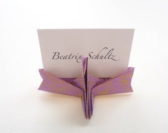 Set of 1, 2 or 10 Handmade Paper Origami Crane Name Place Card, Custom, Japanese Wedding Reception, Table Decoration, Christmas Dinner