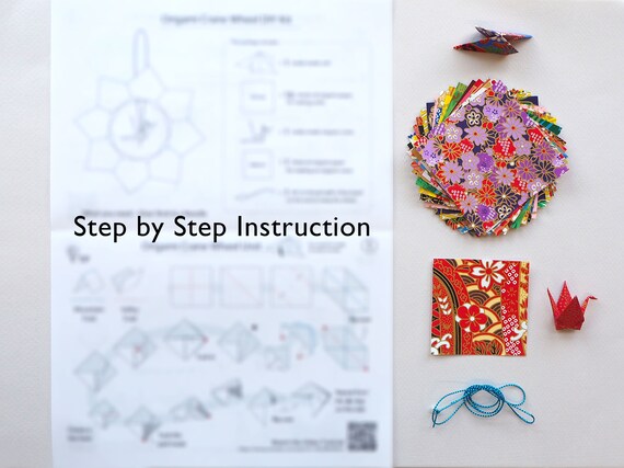 Diy Origami Kranich Rad Kit 3d Origami Hängen Yuzen Washi Papier Origami Kit Spaß Aktivität Geschenk Für Sie Dekoration Geschenk Für Kinder