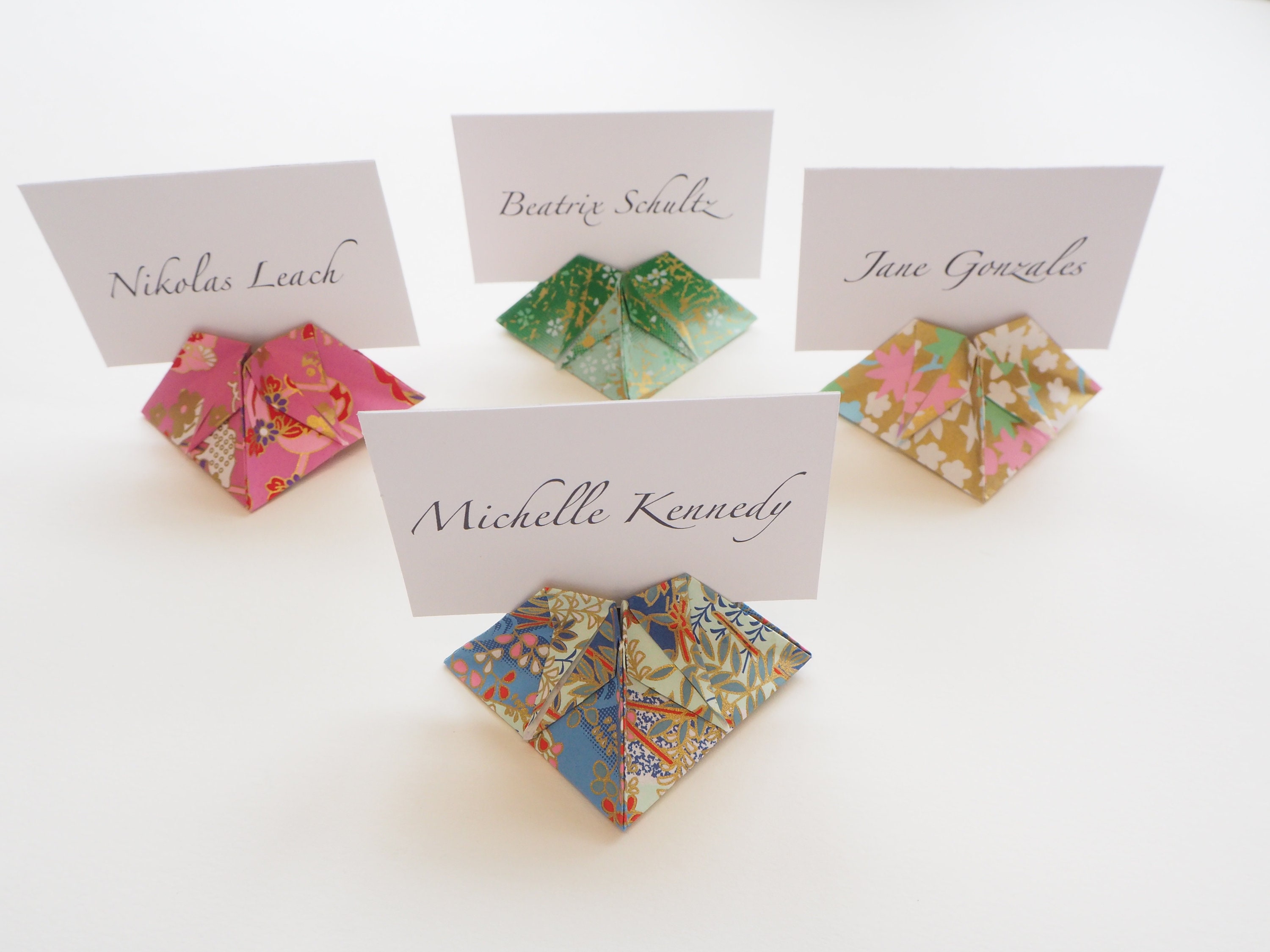 Handmade Origami Heart Place Card: Wedding Event Table Decor