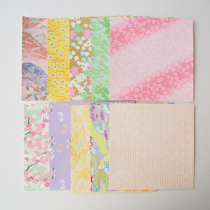 20 Sheets 14x14cm Origami Paper, Pastel Colours, Japanese Yuzen Washi Paper image 2