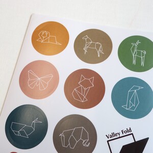 Origami dierenstickers