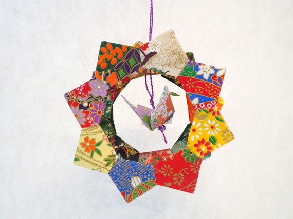 Diy Origami Kranich Rad Kit 3d Origami Hängen Yuzen Washi Papier Origami Kit Spaß Aktivität Geschenk Für Sie Dekoration Geschenk Für Kinder