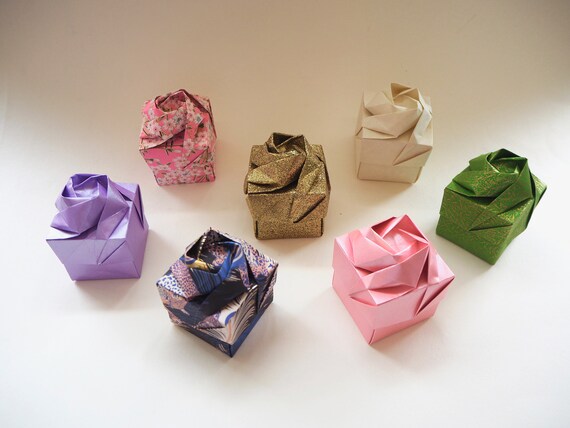 Handmade Origami Rose Gift Box Valentines Wedding Gift Proposal Jewellery Sweet Ring Box Mothers Day Gifts For Her Christmas