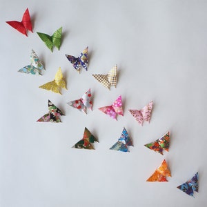 Mariposas de origami de papel washi hechas a mano: decoraciones coloridas (juego de 10)