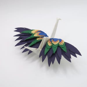 Paper Feathered Crane - Peacock