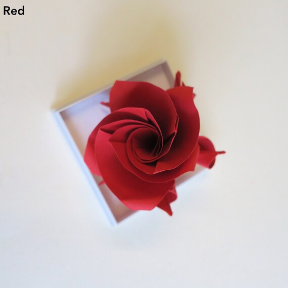 Handmade Origami Versailles Rose In Display Box Wedding Favour Paper Decoration Paper Anniversary 1st Anniversary Mothers Day