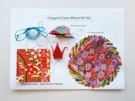 Diy Origami Kranich Rad Kit 3d Origami Hängen Yuzen Washi Papier Origami Kit Spaß Aktivität Geschenk Für Sie Dekoration Geschenk Für Kinder