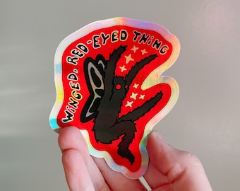 Winged, Red-Eyed Thing Mothman sticker