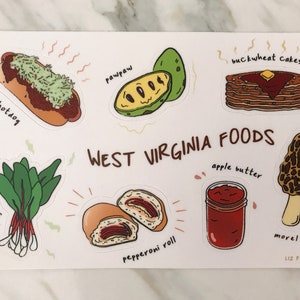 West Virginia foods sticker sheet