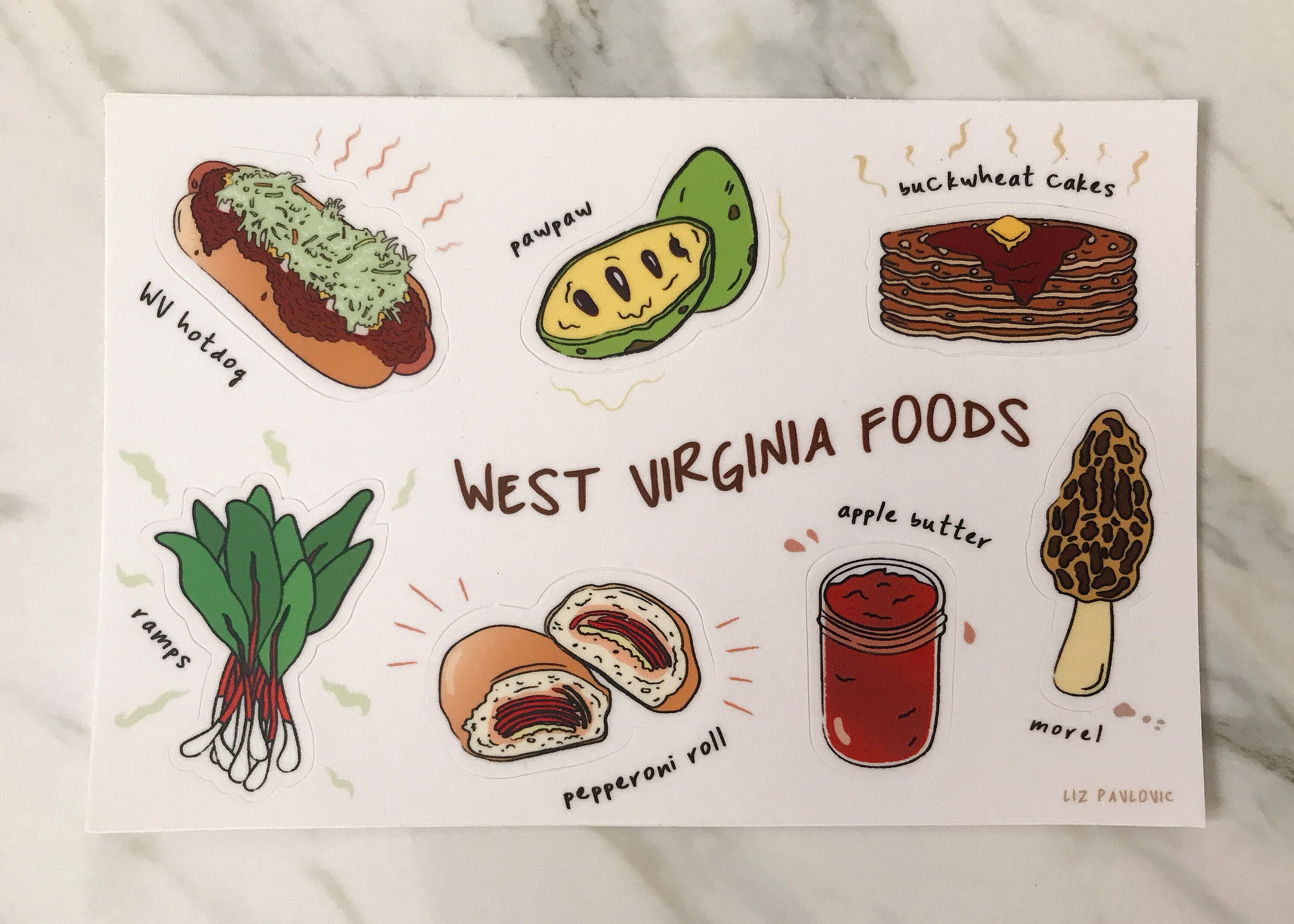 West Virginia Foods Sticker Sheet Etsy