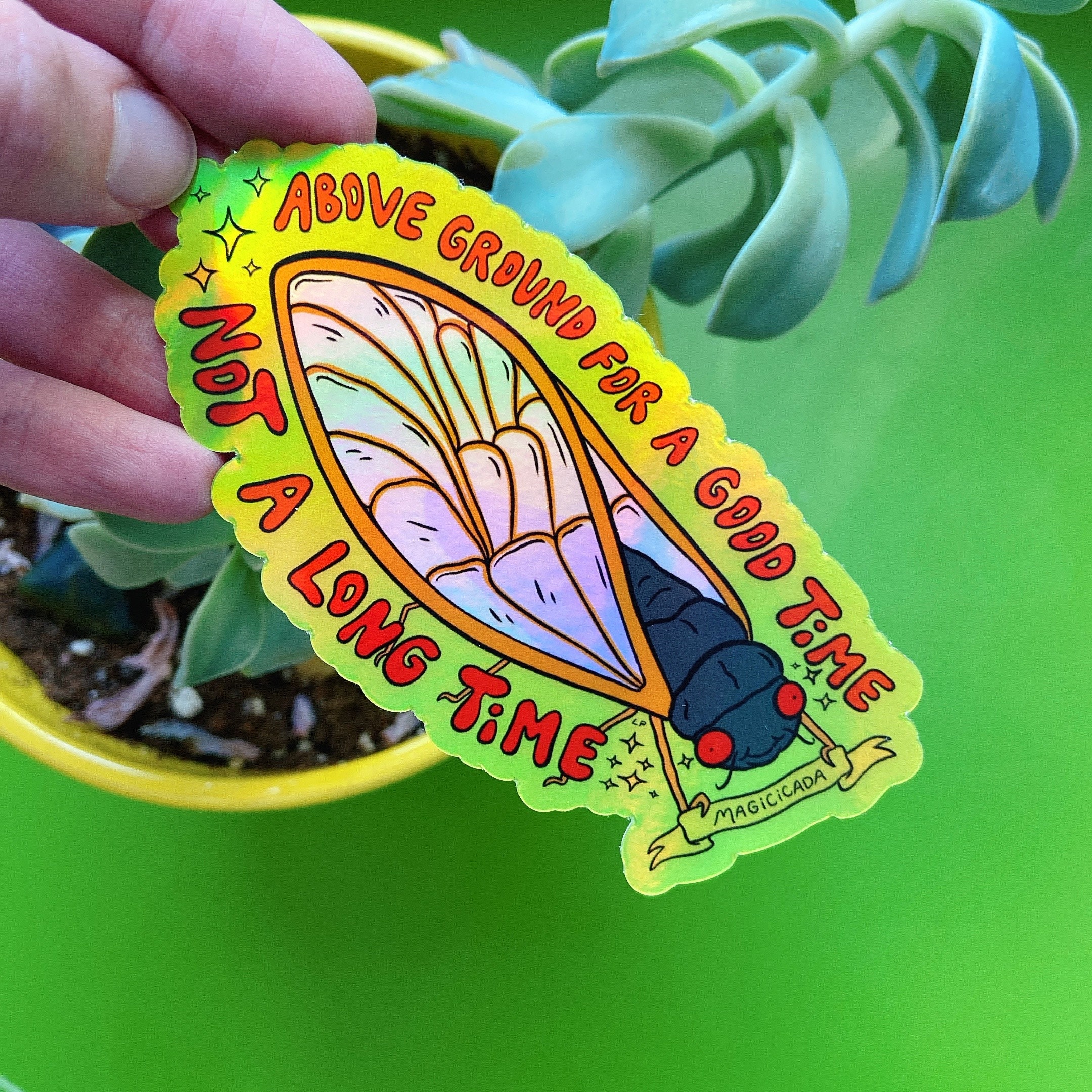Holographic Cicada sticker