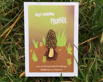 West Virginia Morel enamel pin