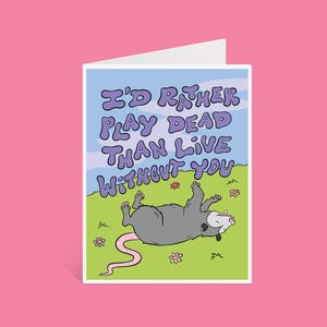 Cartão de felicitações Possum Play Dead Valentine