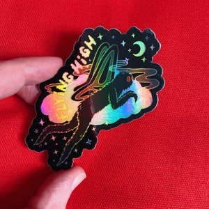 Flying High Mothman holographic sticker