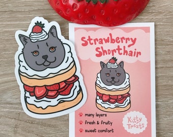 Strawberry Shorthair Kitty Treats sticker