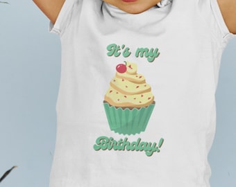 Cupcake Birthday Tshirt, Retro look Tshirt, Personalized Birthday Shirt