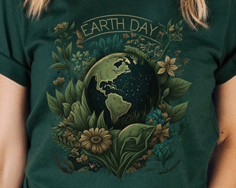 Earth Day Shirt,  Earth Awareness Shirt,  Environmental Shirt, Floral Earth, Save The Earth, Unisex Boho Graphic Shirt