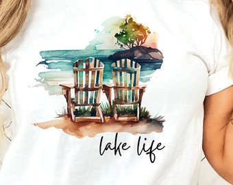 Lake Life Watercolor, Lake Life Shirt, Lake Shirt, On The Lake, Gift for Travel Lover, Vacation Shirts, Gift for Her, Lake Vibes