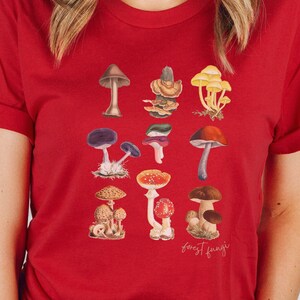 Botanical Mushroom Shirt, Forest Fungi