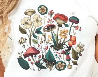 Mushroom Shirt, Botanical Shirt, Mushroom Shirt, Cottagecore Shirt, Nature Lover Mushroom Tee, Fungus Shirt