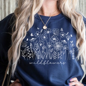 Wildflower Sweatshirt, Botanical Shirt, Mothers Day Gift