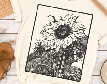 Sunflower - Sunflower Shirt, Floral Tee Shirt, Flower Shirt,Garden Shirt, Womens Fall Shirt, Sunflower Tshirt Sunflower Shirts. Sunshine Tee
