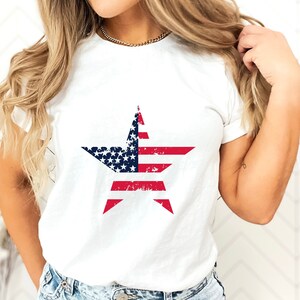 Flag Star Patriotic Short Sleeve Tee
