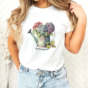 Watercolor Hydrangea Short Sleeve Tee